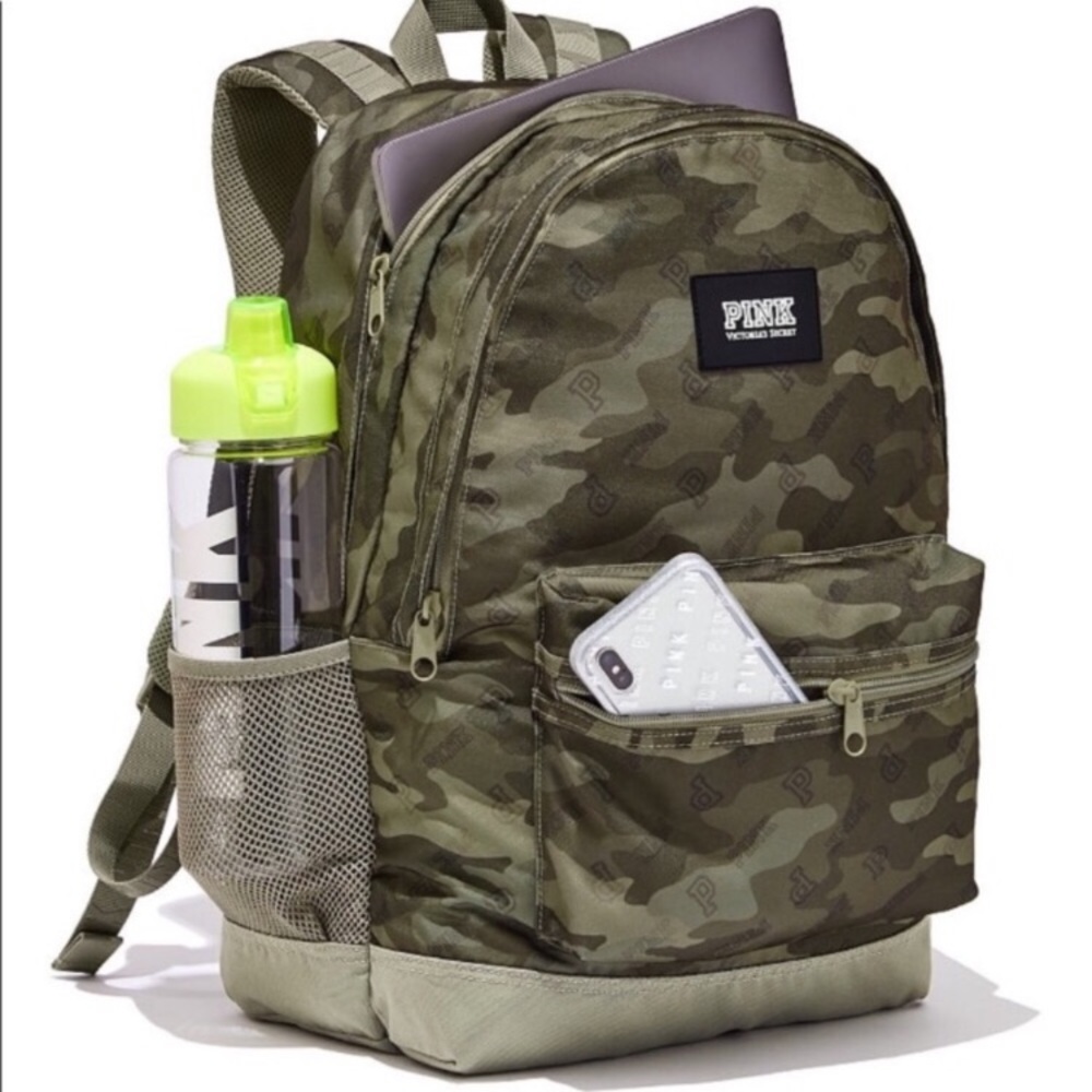 ❌SOLD❌💕VS PINK GREEN CAMO CAMPUS BACKPACK - Picture 1 of 8